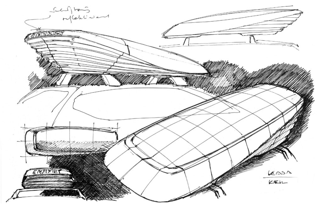 IONDESIGN Kamei Dachbox Fosco skizze