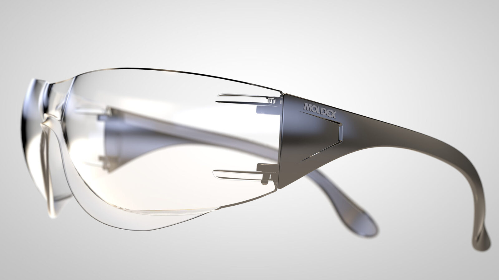 IONDESIGN Moldex Schutzbrille Produktdesign Rendering links vorn