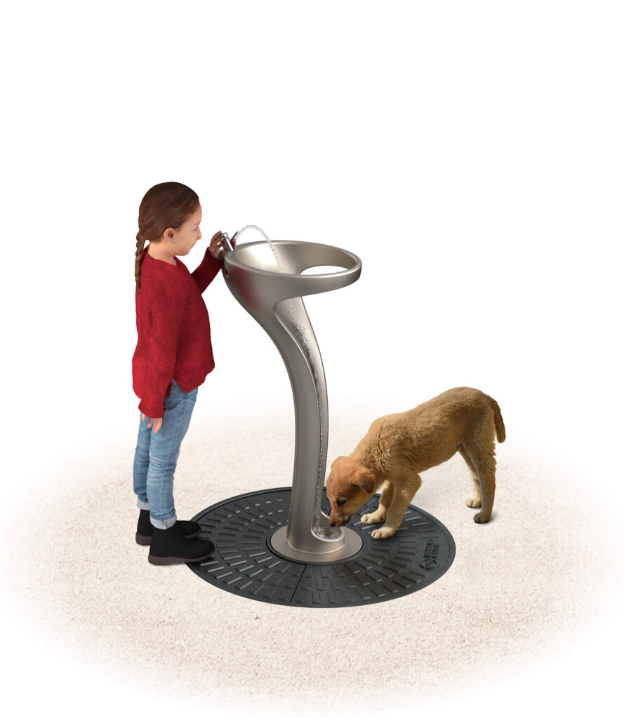 IONDESIGN Trinkbrunnen Nutzung Kind Hund 230329 mit Boden 1